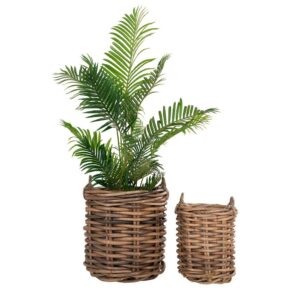 4Home Rattan Körbe im Landhausstil 70 cm hoch (zweiteilig)