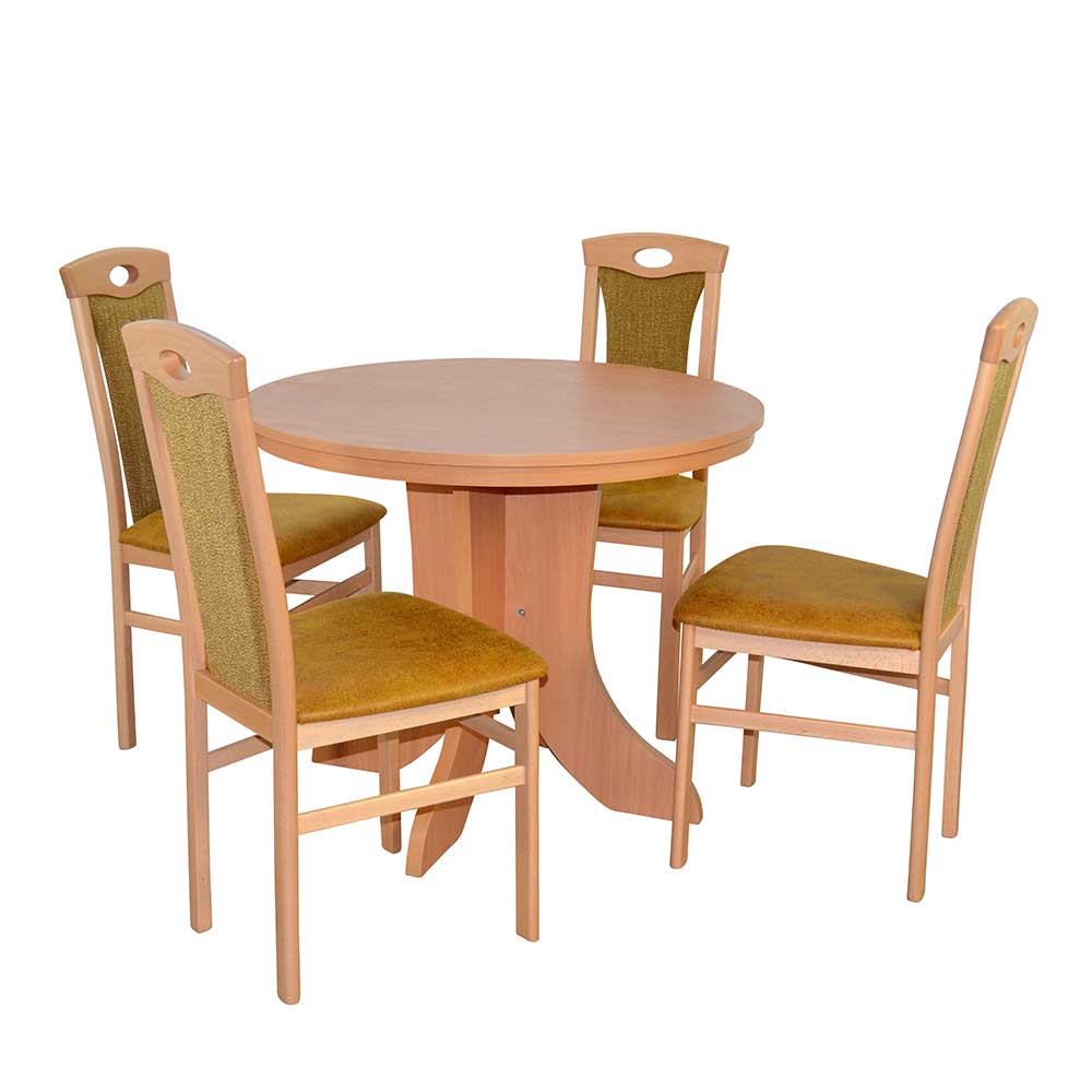 Möbel4Life 5-teilige Sitzgruppe in Buchefarben Ocker Gelb (fünfteilig)