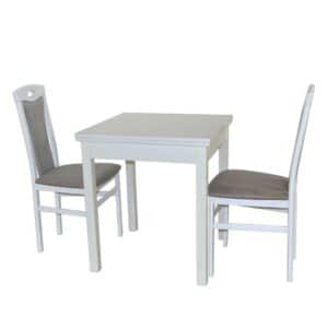 Möbel4Life Weiße Sitzgruppe mit zwei Stühlen klassischen Stil (dreiteilig)