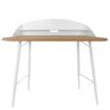 Violata Furniture Designschreibtisch in Weiß und Eiche Dekor Bildschirmaufsatz