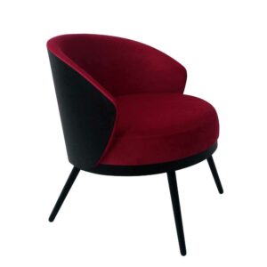 Violata Furniture Sessel in Dunkelrot und Schwarz Untergestell aus Metall