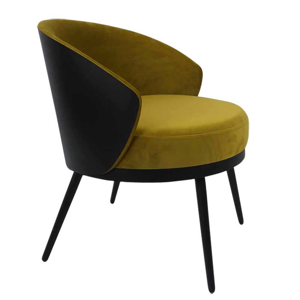 Violata Furniture Design Polstersessel in Goldfarben und Schwarz Untergestell aus Metall