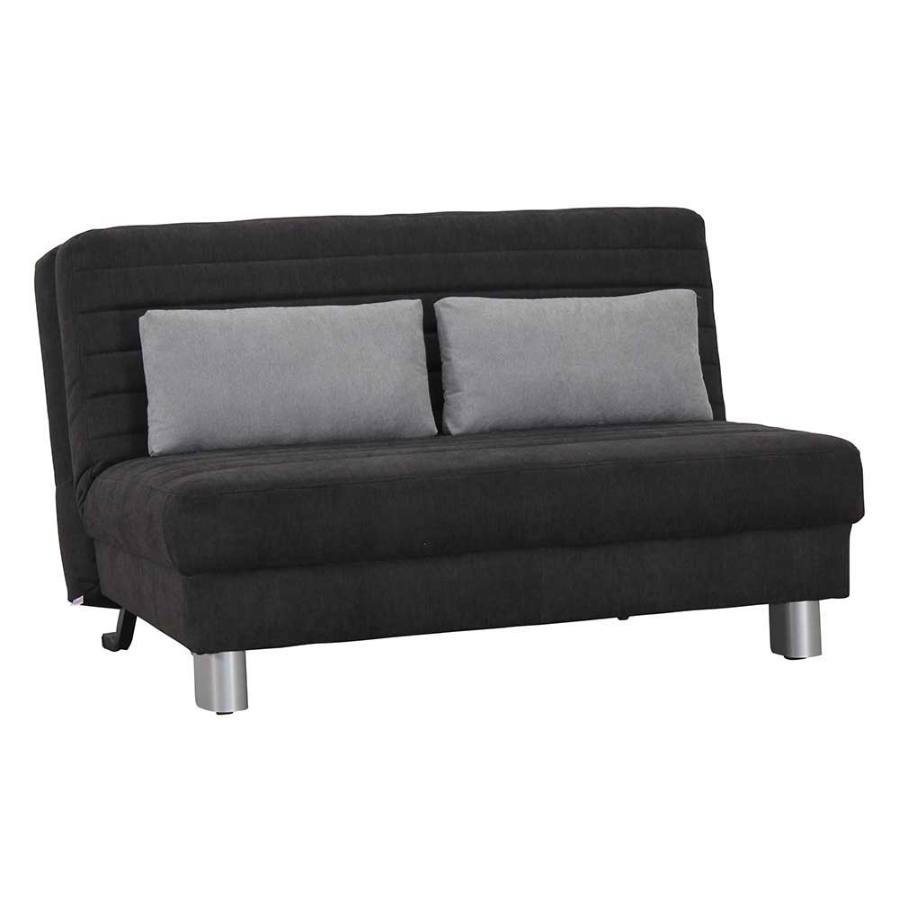 TopDesign Schlafcouch in Schwarz Grau Stoff Metall