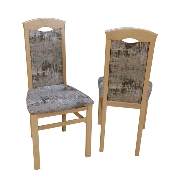 Möbel4Life Esstischstuhl aus Massivholz Webstoff Bunt (2er Set)