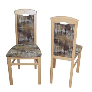 Möbel4Life Stuhl Set aus Massivholz Buchefarben Bunt Webstoff (2er Set)