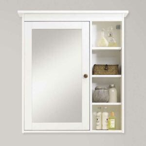 Life Meubles Badezimmer Spiegelschrank in Weiß lasiert Kiefer Massivholz