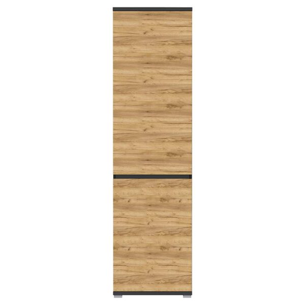Möbel Exclusive Flurschrank in Wildeichefarben und Anthrazit 200 cm hoch