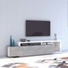 4Home Tvtisch in Beton Grau und Weiß einer Schublade und Aufsatz