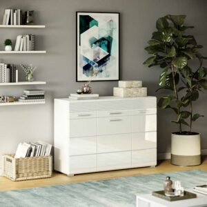 Möbel4Life Esszimmerkommode in Weiß Hochglanz modernem Design
