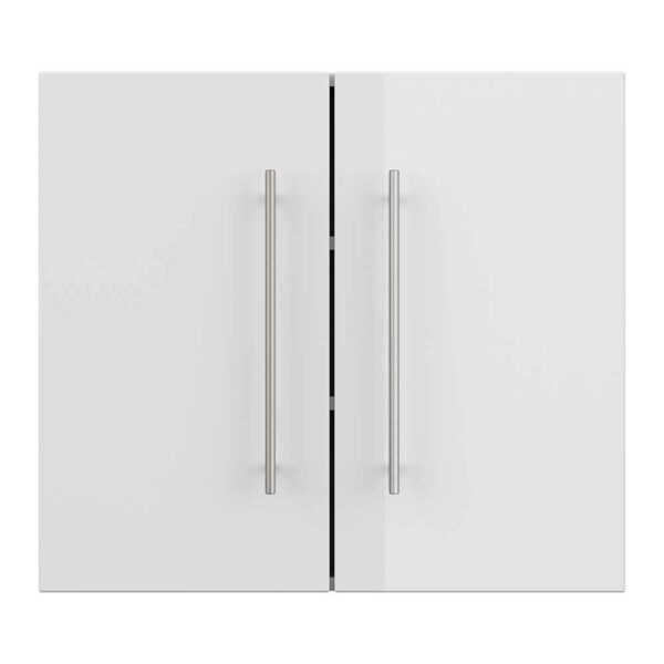 Möbel4Life Badezimmerwandschrank in Weiß Hochglanz zwei Drehtüren