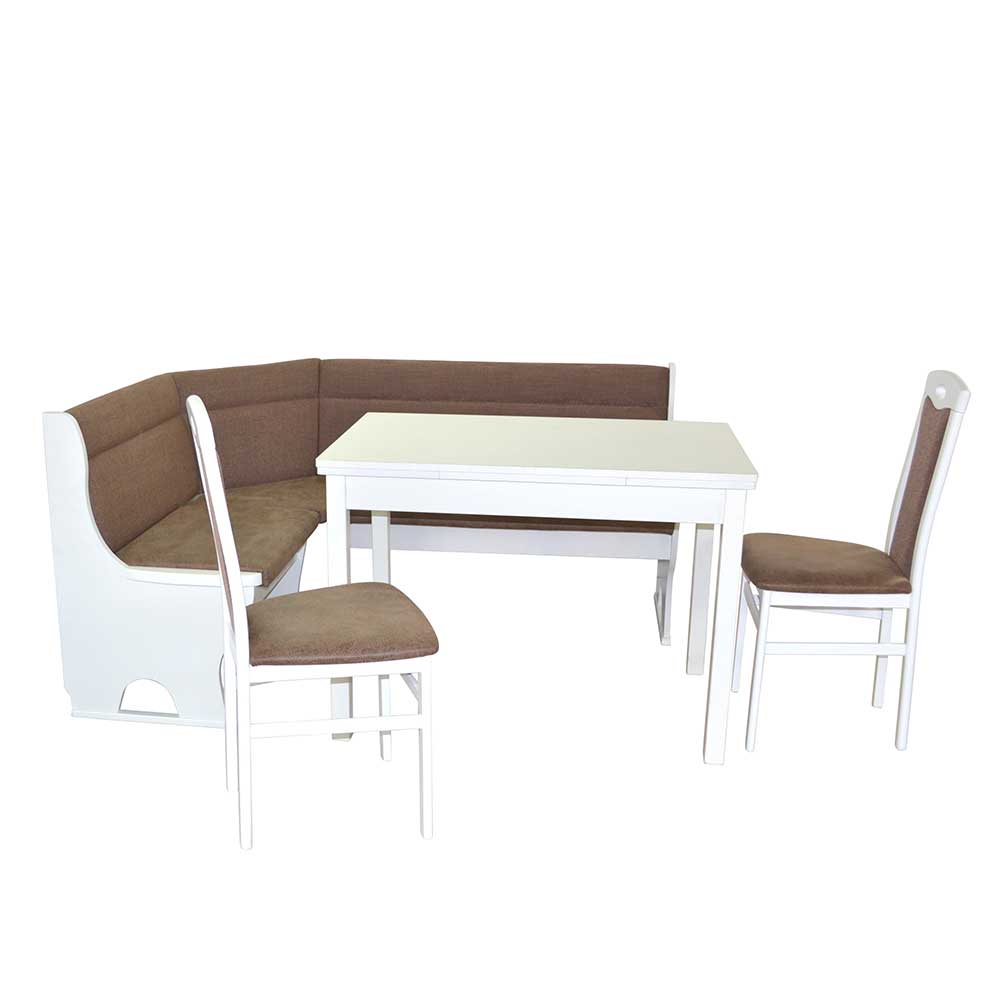 Möbel4Life Küchen Eckbank mit 2 Stühlen Ausziehtisch (vierteilig)