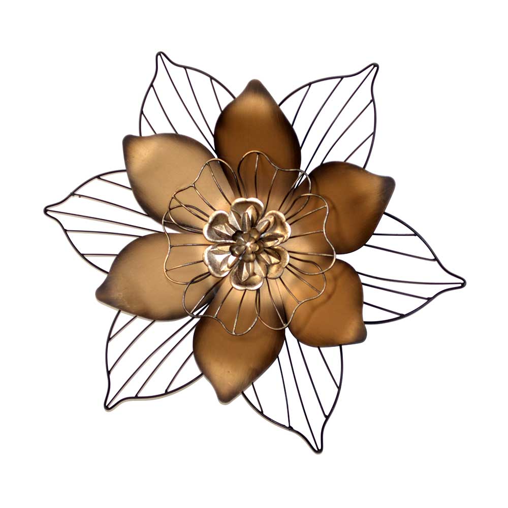 Möbel4Life Wanddeko Metall mit Blumen Motiv 62 cm breit