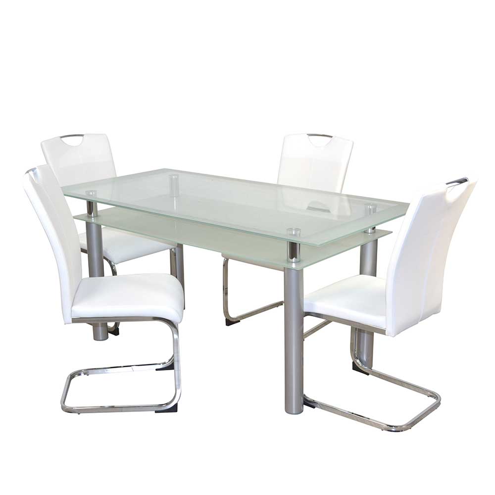Möbel4Life Modernes Esszimmermöbelset mit vier Sitzplätzen Tisch 140x80 cm (fünfteilig)