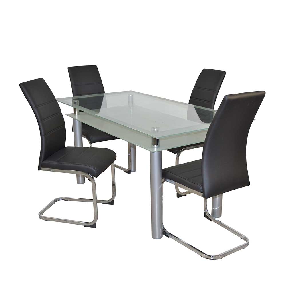 Möbel4Life Tischgruppe 5teilig mit hoher Lehne Bezug aus Kunstleder (fünfteilig)