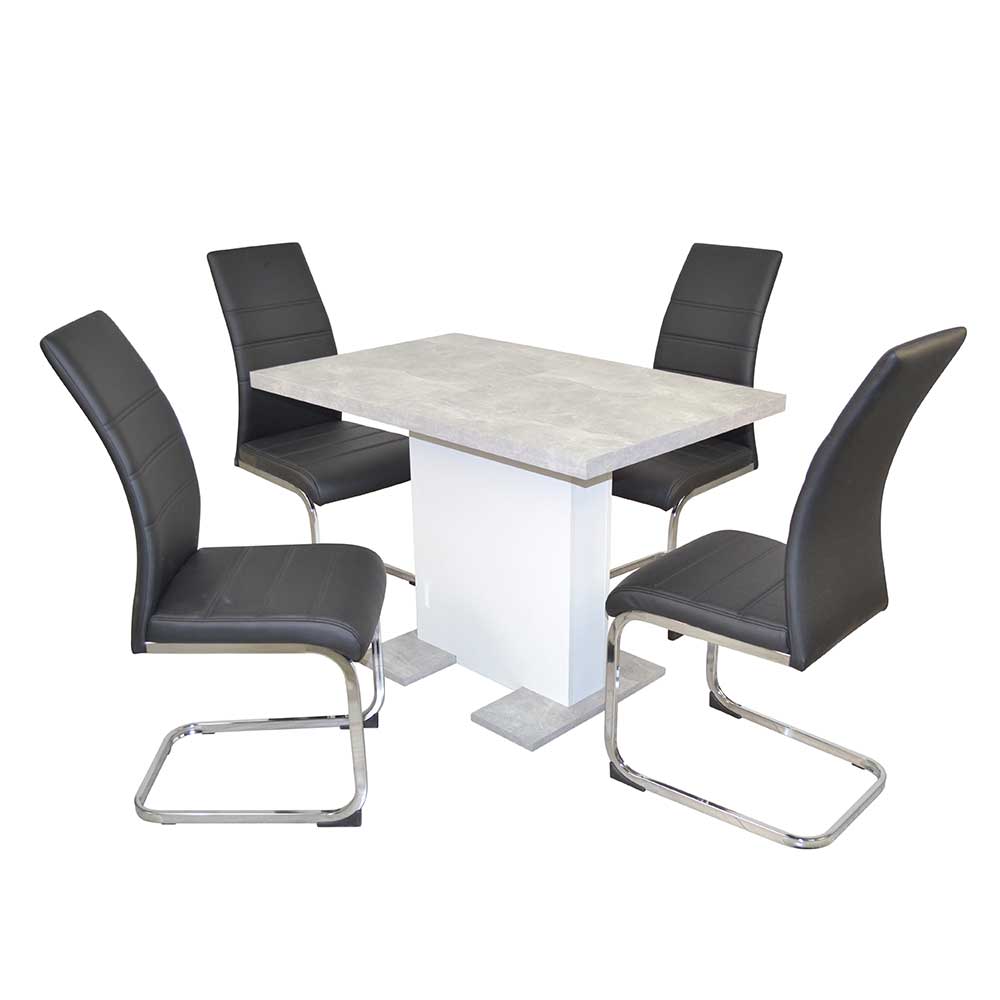 Möbel4Life Esszimmersitzgruppe mit Ausziehtisch vier Sitzplätzen (fünfteilig)