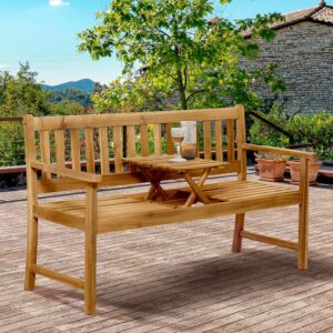 iMöbel Gartenbank mit Tisch aus Akazie Massivholz 157 cm breit