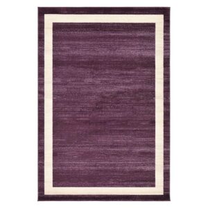 Doncosmo Esszimmer Teppich in Violett Cremefarben