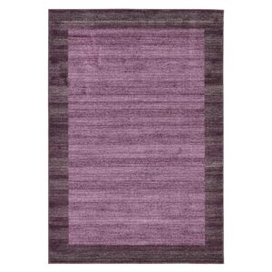 Doncosmo Moderner Kurzflor Teppich in Aubergine-Violett drei Größen