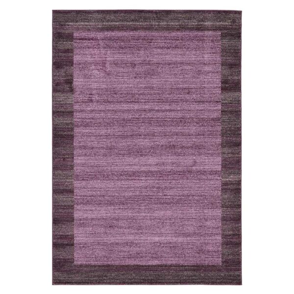 Doncosmo Moderner Kurzflor Teppich in Aubergine-Violett drei Größen