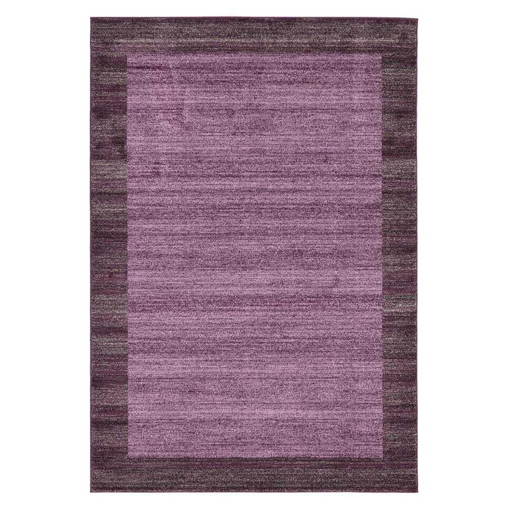 Doncosmo Moderner Kurzflor Teppich in Aubergine-Violett drei Größen