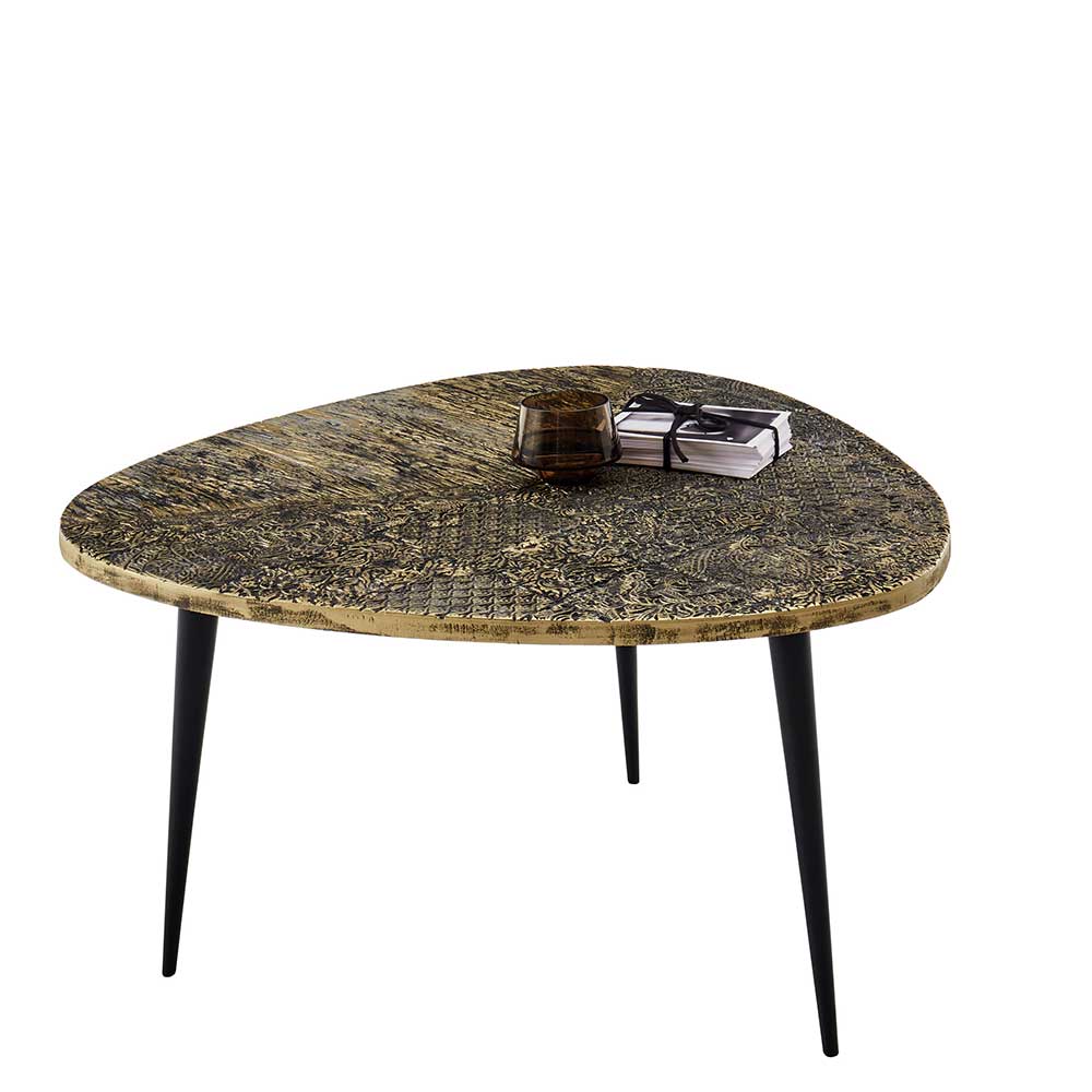 Möbel4Life Retro Beistelltisch Sofa mit Tischplatte in Wankelform 47 cm hoch