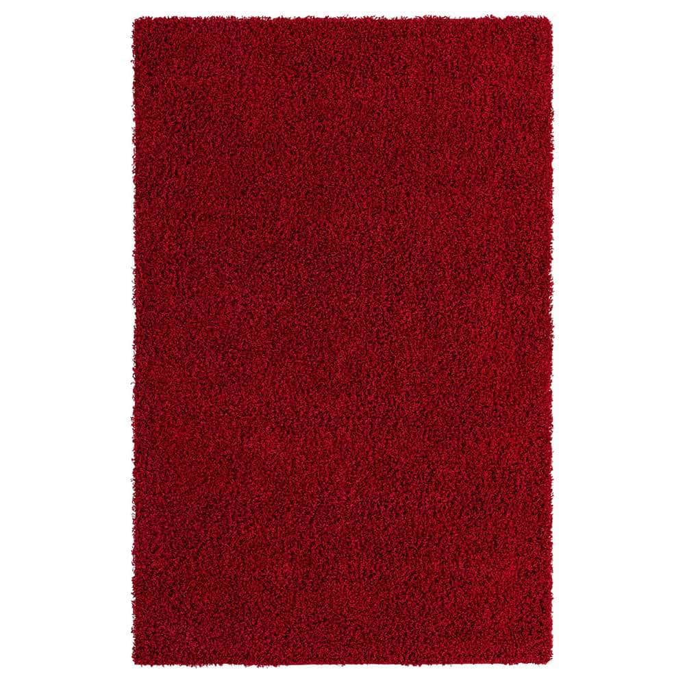 Doncosmo Hochflor Shaggy Teppich in Rot viele Größen - auch Läufer