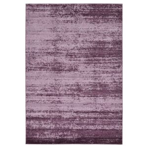 Doncosmo Wohnzimmerteppich modern in Violett-Aubergine Kurzflor