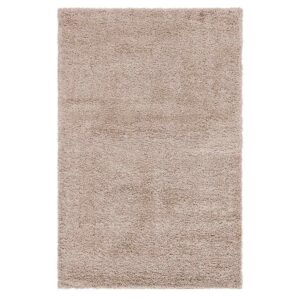 Doncosmo Heller Shaggy Teppich Hochflor in Graubraun viele Größen - auch Läufer