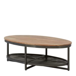 Möbel4Life Wohnzimmer Tisch mit ovaler Tischplatte Industry und Loft Stil