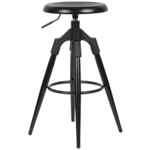 Möbel4Life Beistellhocker in Schwarz Kunststoff dreh- und höhenverstellbar
