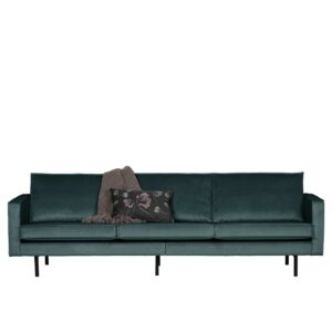 Basilicana Samt Couch in Petrol Retro Design