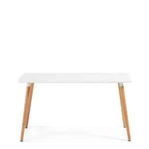 4Home Esszimmer Tisch 140 cm breit in Weiß und Buchefarben