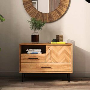 Basilicana Kleine Kommode Vollholz in Wildeichefarben Skandi Design