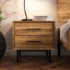 Basilicana Wildeiche Bettkommode im Skandi Design zwei Schubladen