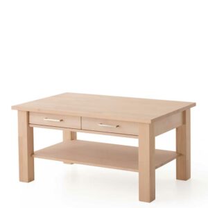 BestLivingHome Wohnzimmer Tisch aus Buche Massivholz einer Schublade