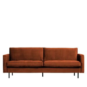 Basilicana Retrosofa in Rostfarben Samt 230 cm breit