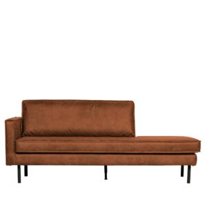 Basilicana Dreier Sofa in Cognac Braun Recyclingleder Retrostil