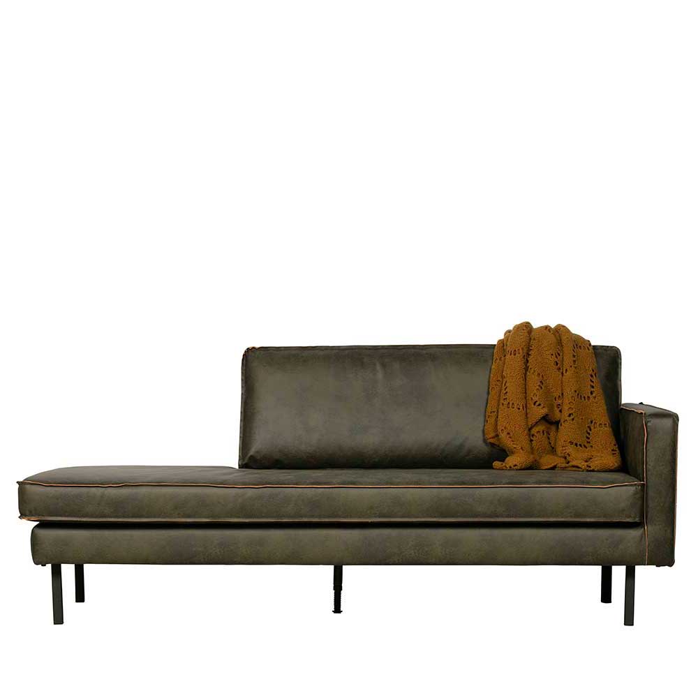 Basilicana Sofa in Olivgrün Recyclingleder Retro Design