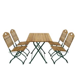 4Home Esstisch mit Stühlen für Garten klappbar (fünfteilig)