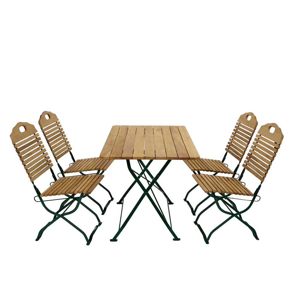 4Home Esstisch mit Stühlen für Garten klappbar (fünfteilig)