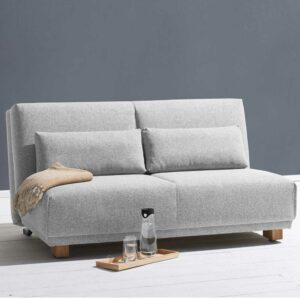 TopDesign Zweiersofa in Hellgrau Stoff Schlaffunktion