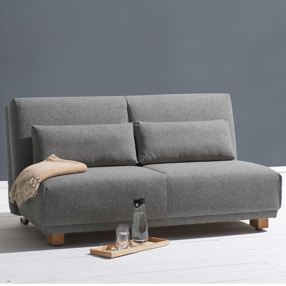 TopDesign Schlafcouch in Grau Stoff 85 cm hoch