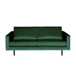 Basilicana Samt Couch im Retrostil Grün