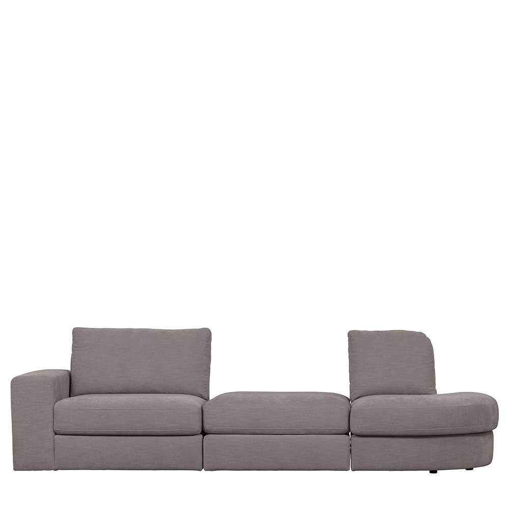 Basilicana Graues Dreisitzer Sofa in modernem Design Rücken echt bezogen