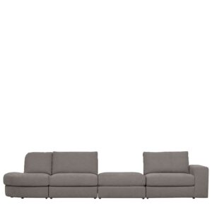 Basilicana Graue Sofa Kombination aus Webstoff vier Sitzplätzen