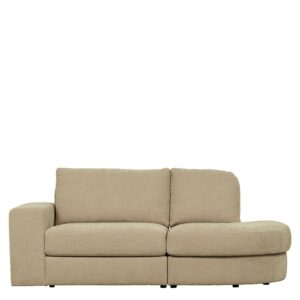 Basilicana Zweisitzer Modulcouch Beige 208 cm breit Rücken echt bezogen