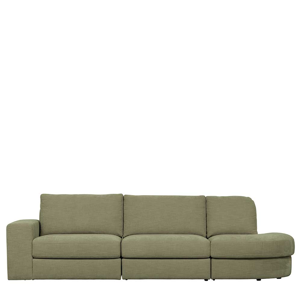 Basilicana Sofa abnehmbarer Bezug mit drei Sitzplätzen Graugrün Stoff