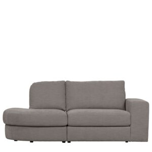 Basilicana Graues Zweisitzer Sofa in modernem Design Rücken echt bezogen