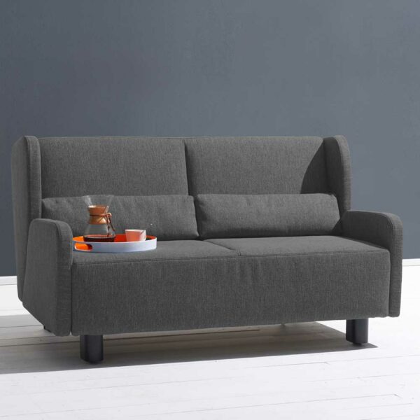 TopDesign Bettsofa in Dunkelgrau Webstoff Made in Germany