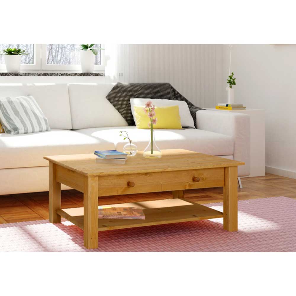 Möbel4Life Wohnzimmertisch aus Kiefer Massivholz 100 cm breit